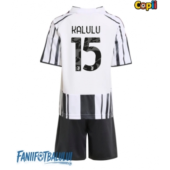 Juventus Pierre Kalulu #15 Echipament de Fotbal Replică 2025-26 Copii Acasa (+ Șorturi)